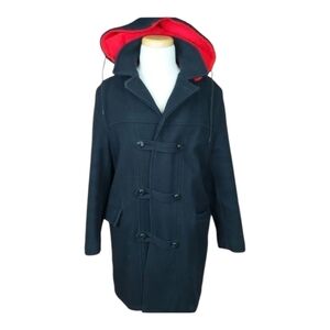 Vintage duffle coat woolblend faux fur lining Made in Canada